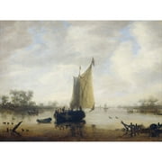Jeronymus Van Diest Riverview Boat Painting Extra Large XL Wall Art Poster Print