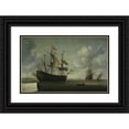 thumbnail image 1 of Jeronymus van Diest II 14x11 Black Ornate Wood Framed Double Matted Museum Art Print Titled: The Arrival of the Royal Charles (1667), 1 of 5