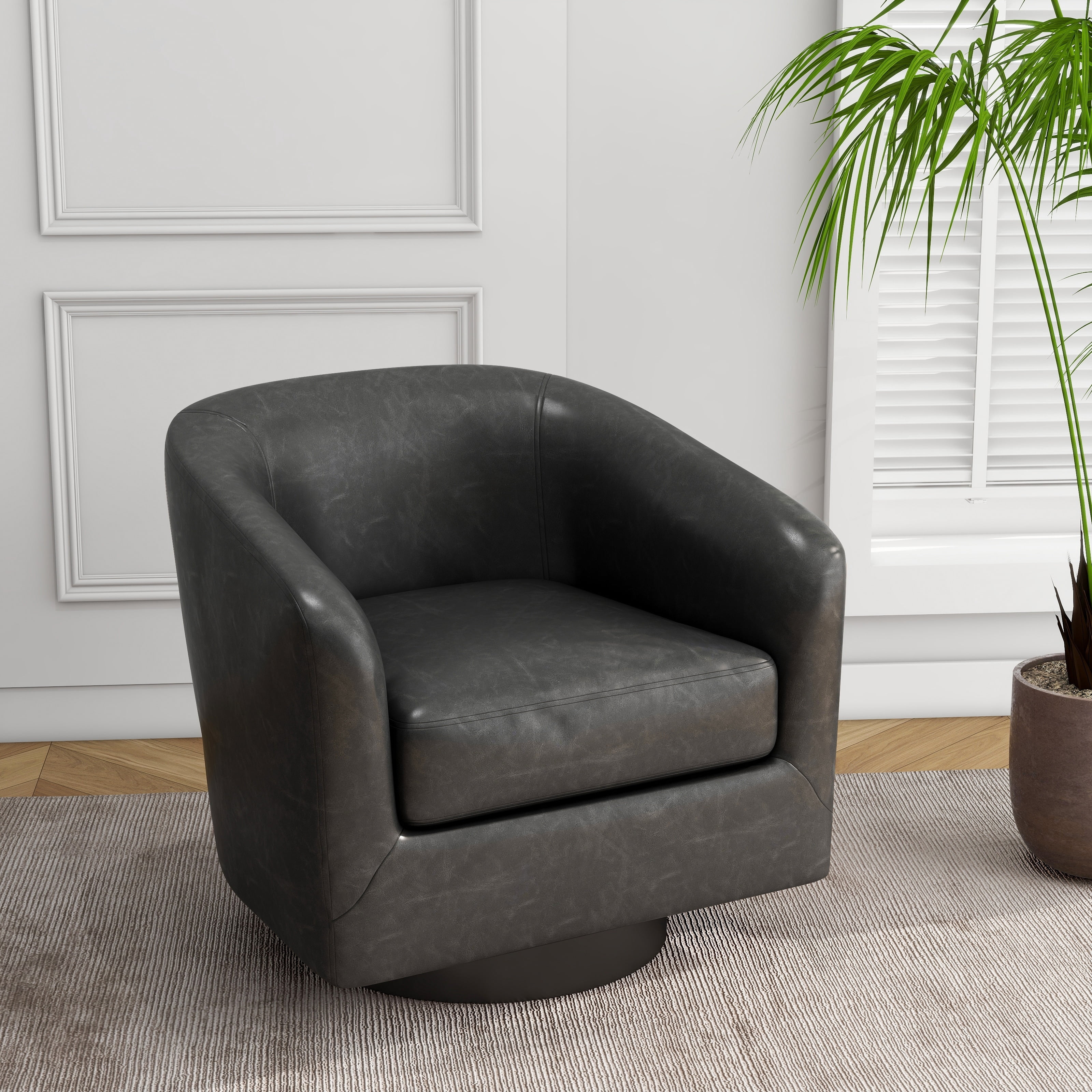 DREAMSIDEA Modern Upholstered Barrel Chair Swivel Accent Chair for ...