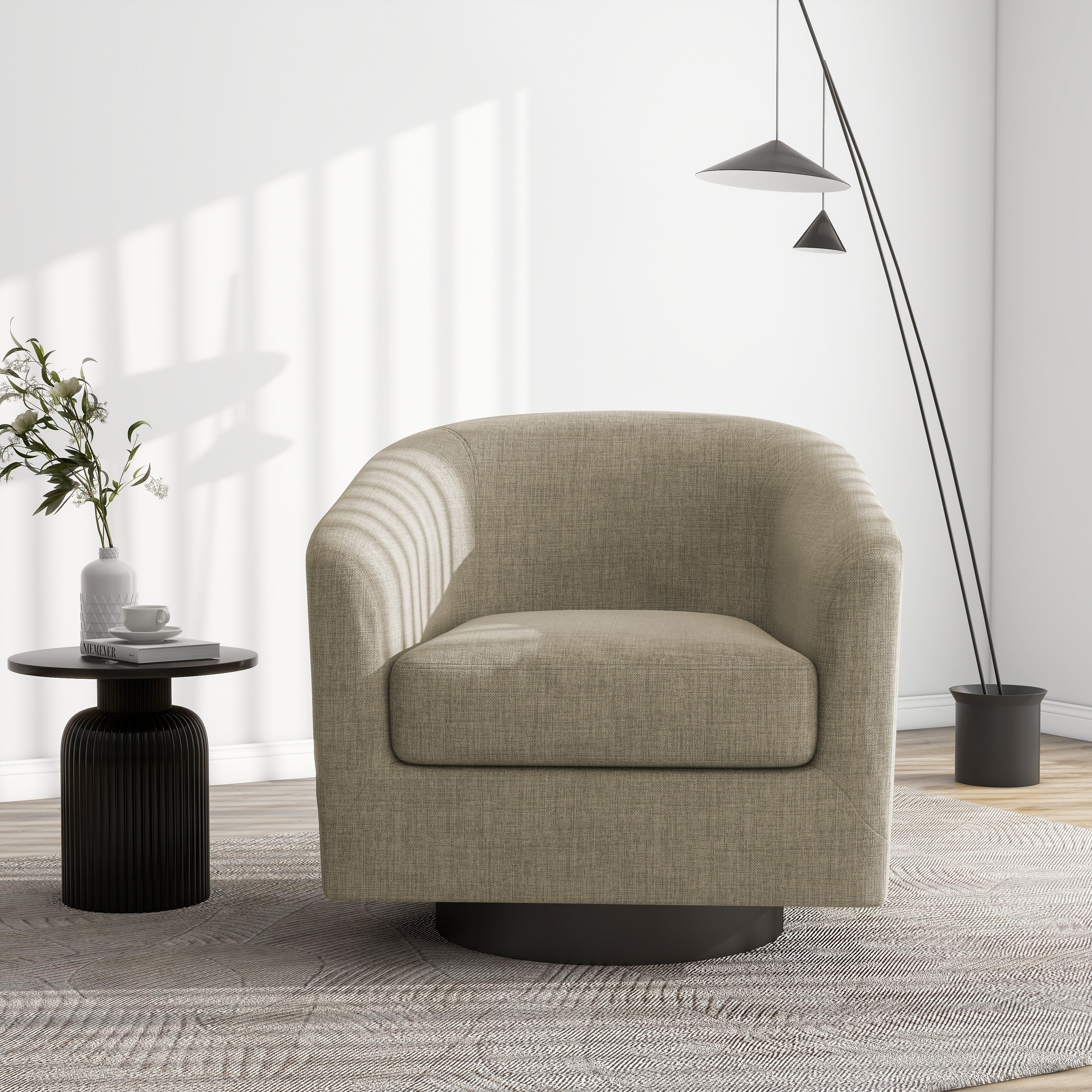 DREAMSIDEA Modern Upholstered Barrel Chair Swivel Accent Chair for ...