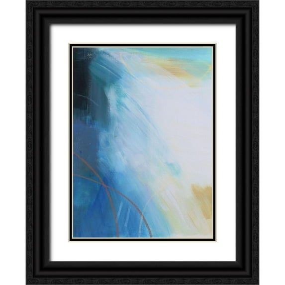 Jerry, Alison 11x14 Black Ornate Wood Framed with Double Matting Museum Art Print Titled - Blue Wash I