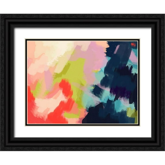 Jerry, Alison 14x12 Black Ornate Wood Framed with Double Matting Museum Art Print Titled - Spring Showers I
