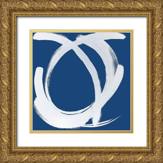 Jerry, Alison 15x15 Gold Ornate Wood Framed with Double Matting Museum Art Print Titled - Custom Intersection in Indigo I