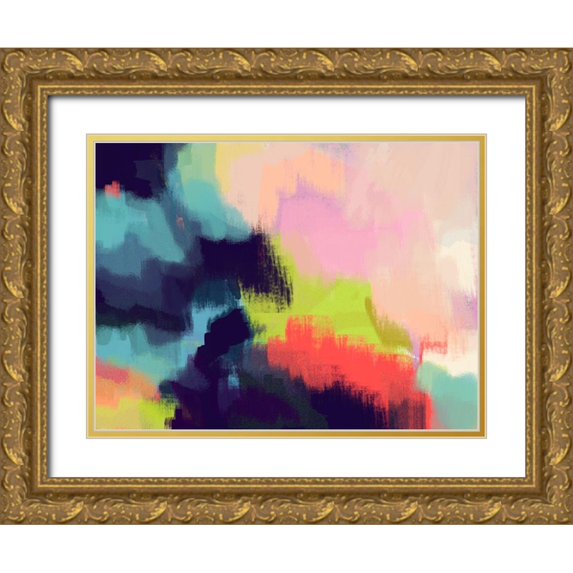 Jerry, Alison 24x19 Gold Ornate Wood Framed with Double Matting Museum Art Print Titled - Spring Showers II