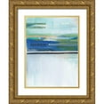 thumbnail image 1 of Jerry, Alison 25x32 Gold Ornate Wood Framed with Double Matting Museum Art Print Titled - Blue Lapis Waterfall I, 1 of 4