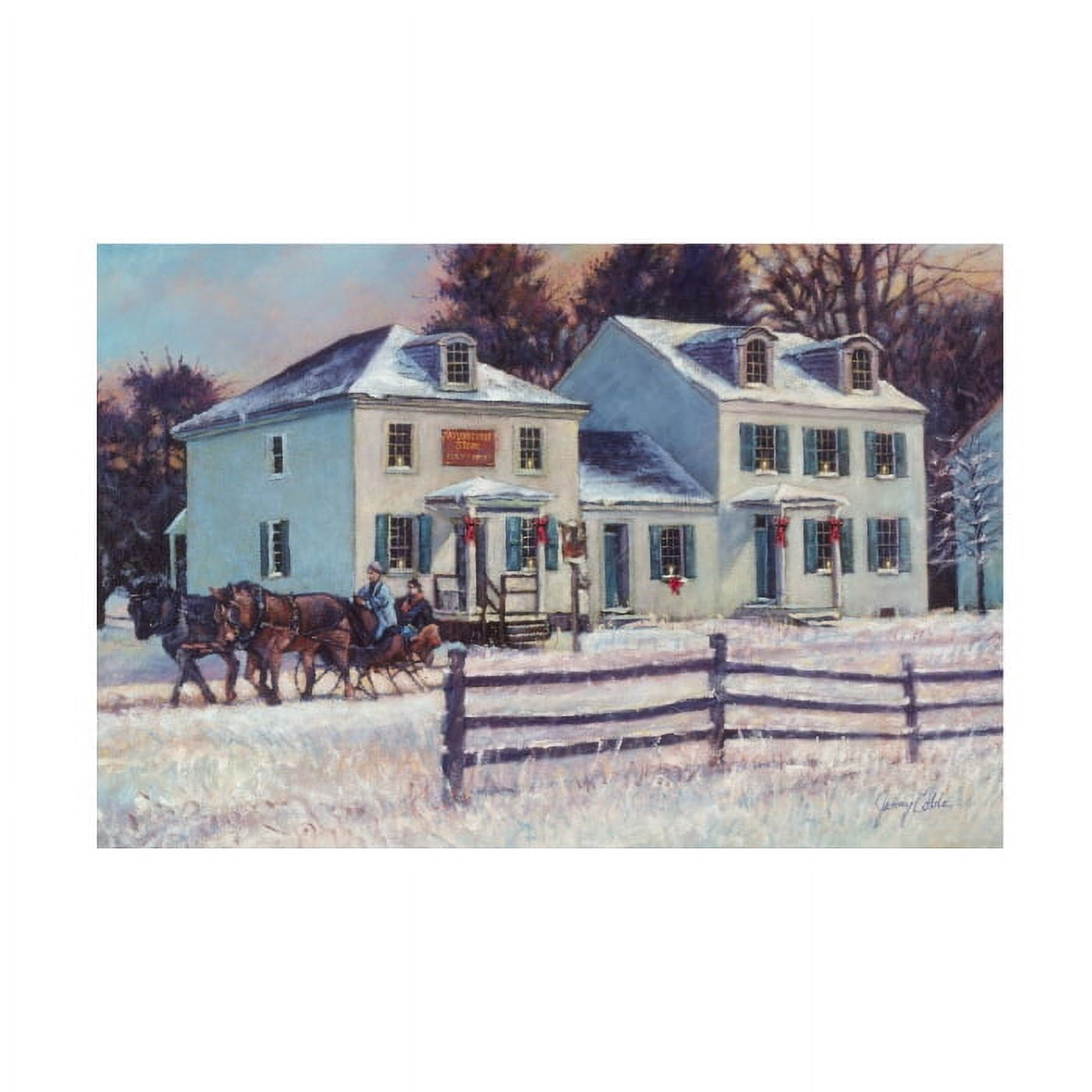 Jerry Cable 'Christmas In The Crossing' Canvas Art