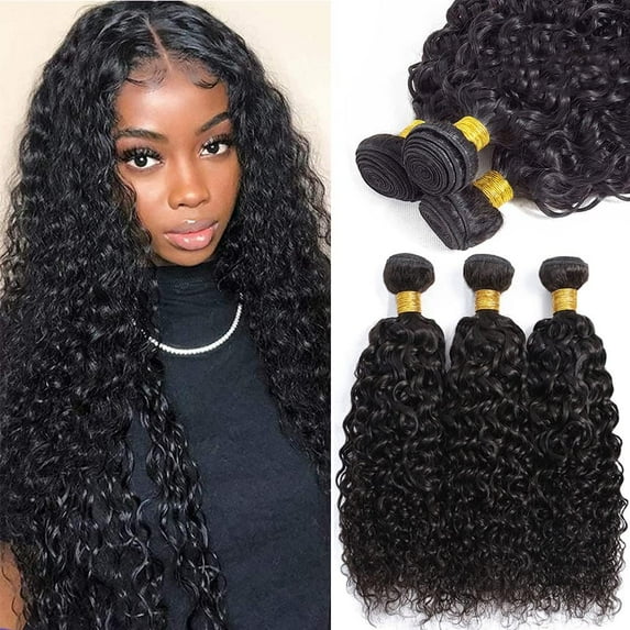 Jerry Curly Bundles Human Hair 22 Inch Brazilian 100% Unprocessed Virgin Human Hair Double Weft Deep Curly Weave Natural Black