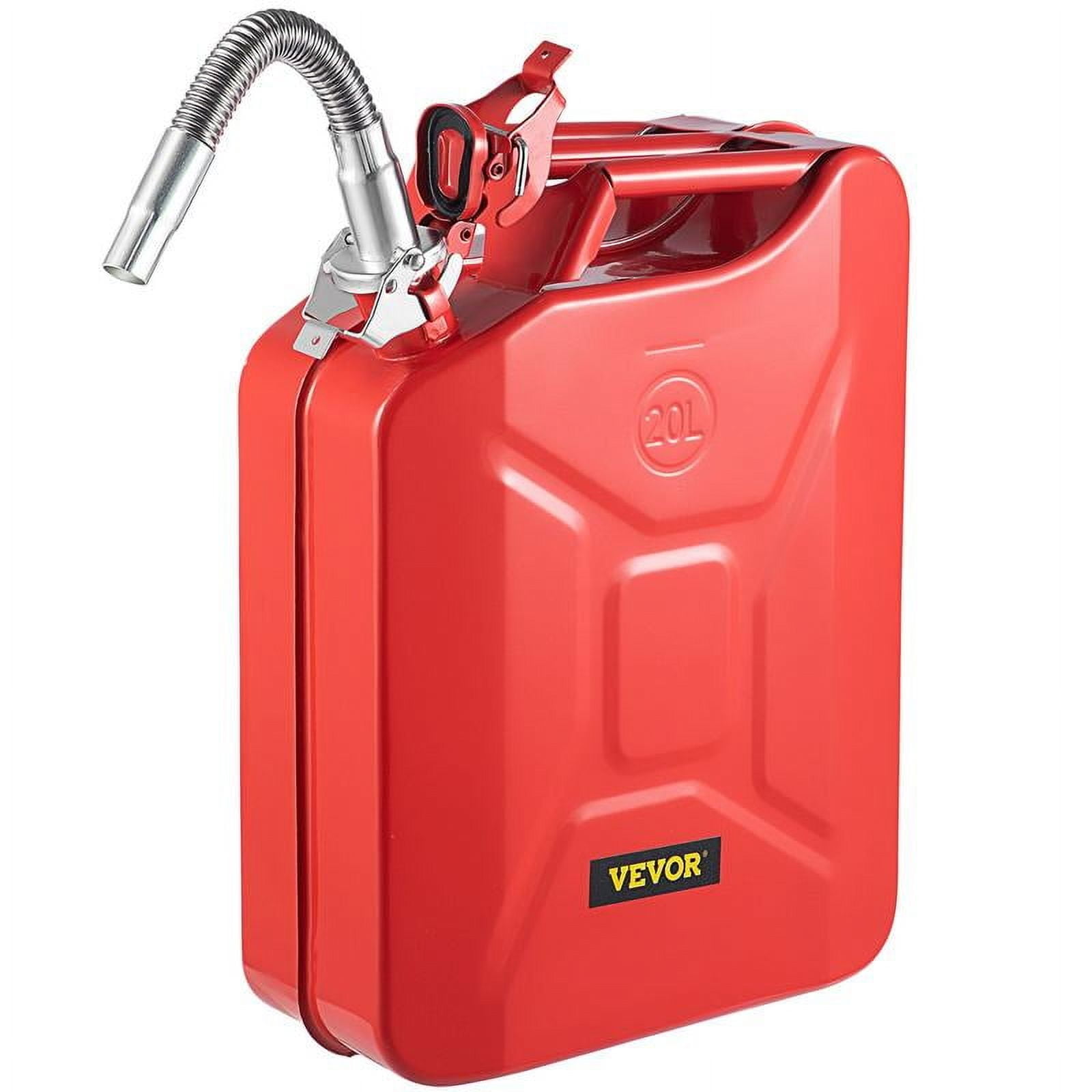 Jerry Fuel Can, 5.3Gal / 20L Portable Jerry Gas Can with Flexible Spout System, Rustproof ＆ Heat-resistant Steel Fuel Tank for Cars Trucks Equipment Bottles Organiser VEVOR Super Brand Day