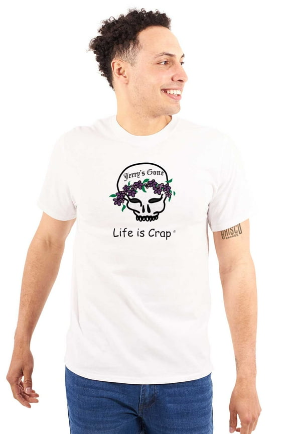 Jerry Garcia Gone Grateful Dead Plus Size Crewneck Graphic Tee Shirt Brisco Brands 3X