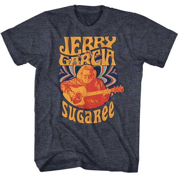 Jerry Garcia Grateful Dead Psychedelic Circle Navy Heather Adult T-Shirt 4Xl