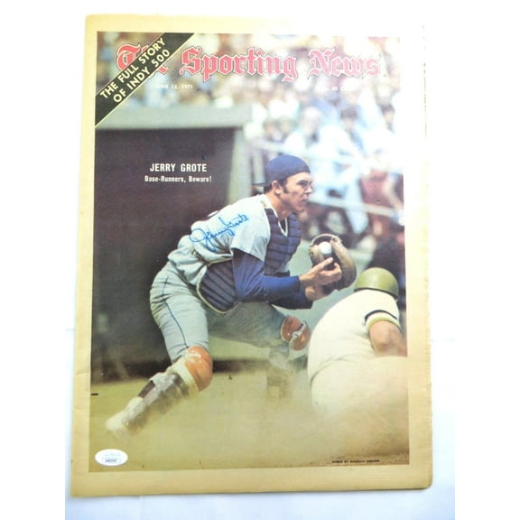 Jerry Grote Signed Autographed Newspaper Sporting News 1971 Mets JSA AH03370