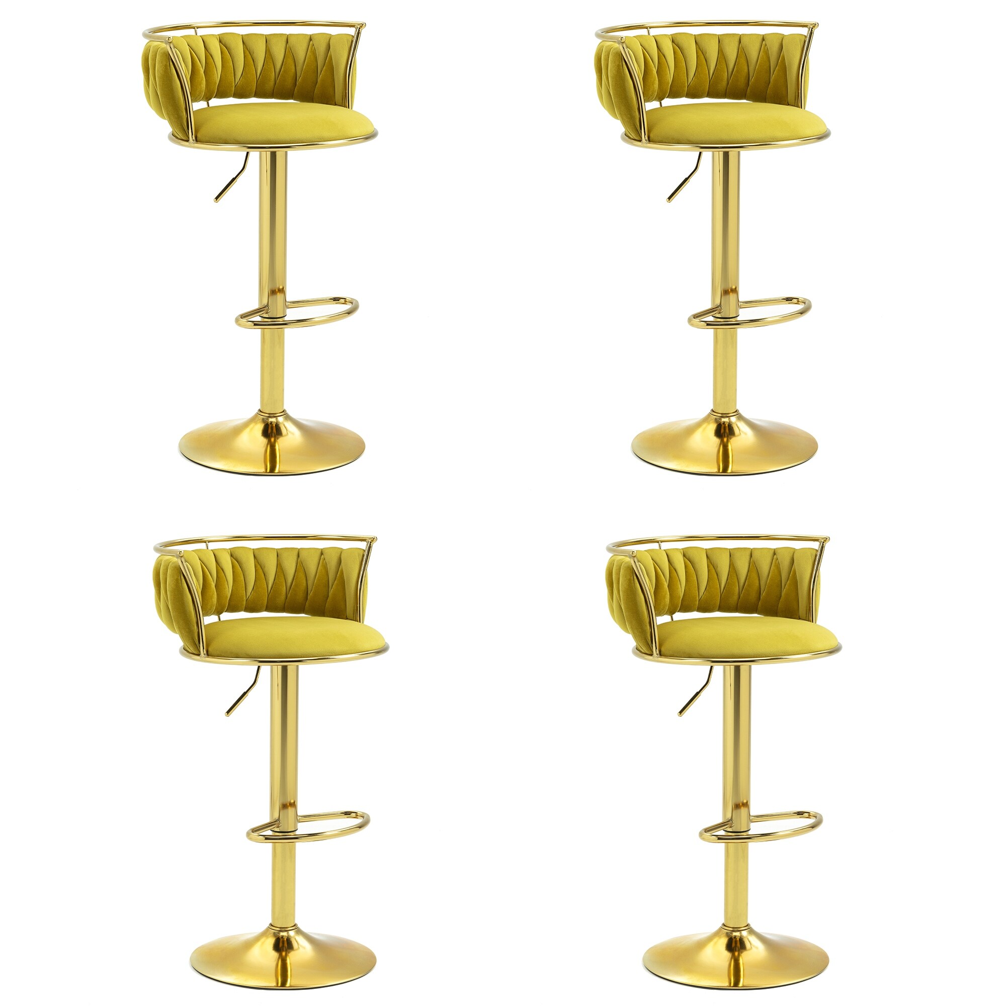 Jerry Guo Bar Stools With Backs Set Of 4 Olive Drab 4Set