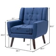 thumbnail image 1 of Lumibee Modern Upholstered Faux Leather Tufted Armchair Linen Accent Chairs Accent Chairs Blue/Linen 1-piece Chair Cotton,Wood 1-Piece Cotton,Linen, 1 of 5