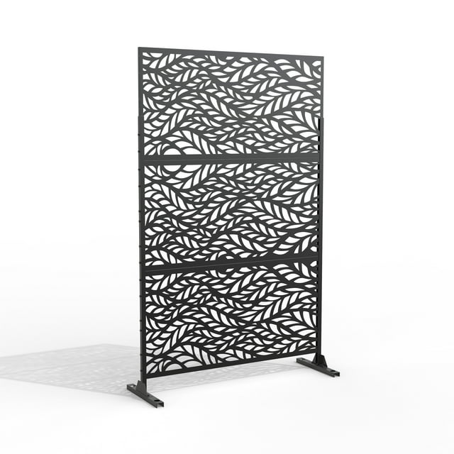 Jerry Guo Outdoor Privacy Screen with Stand for Patio Garden Metal