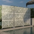 thumbnail image 1 of Lumibee Outdoor Privacy Screen with Stand for Patio Garden Metal Fence 012-Multidirectional Line White, 1 of 5