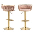 thumbnail image 1 of Lumibee Velvet Swivel Adjustable Bar Stools with Footrest Set of 2 Pink 2Set, 1 of 5