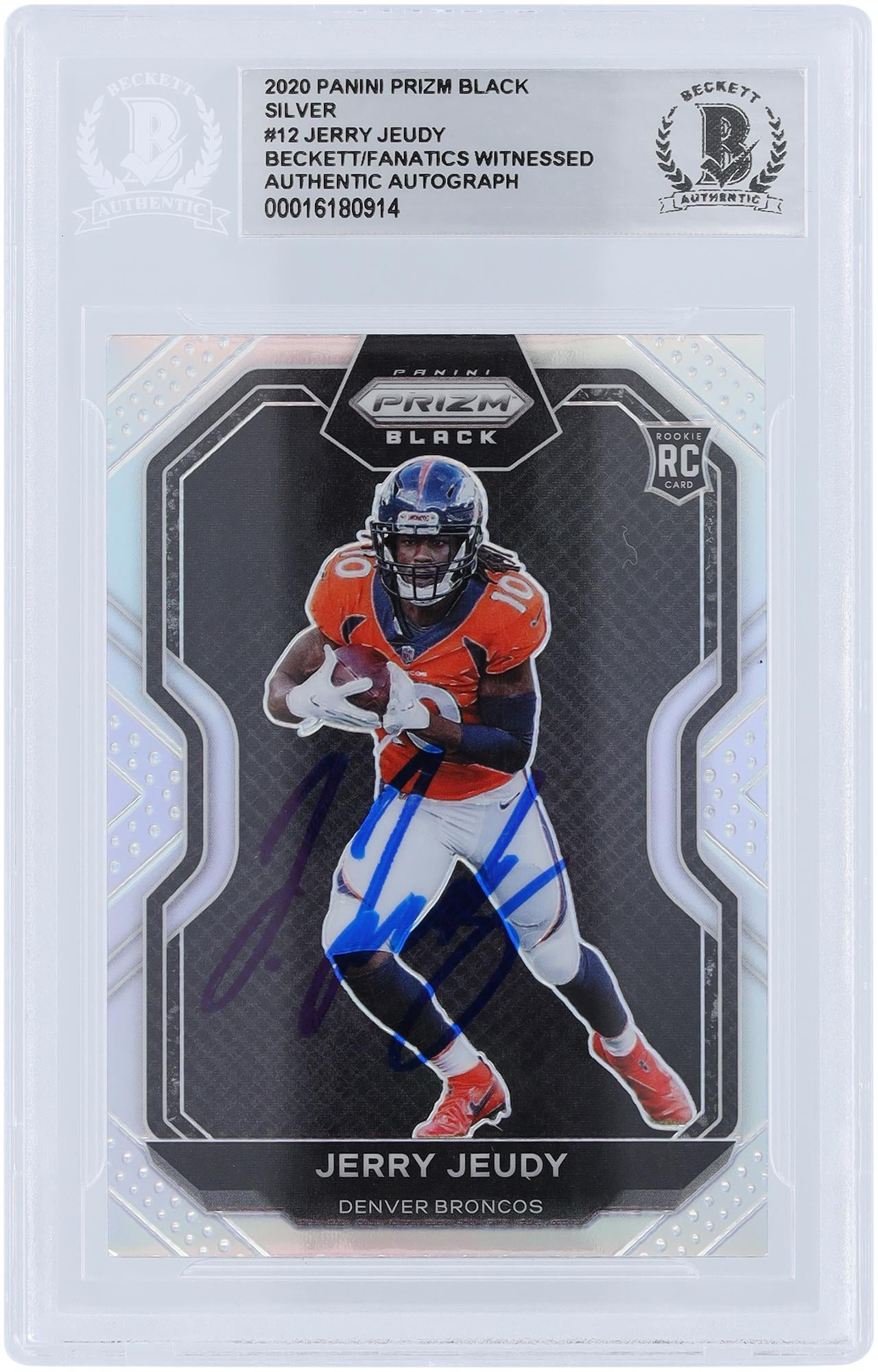 Jerry Jeudy Denver Broncos Autographed 2020 Panini Prizm Black Silver #PB-12 Beckett Fanatics Witnessed Authenticated Rookie Card - Fanatics Authentic Certified