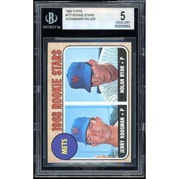 Jerry Koosman / Nolan Ryan Rookie Card 1968 Topps #177 BGS BVG 5