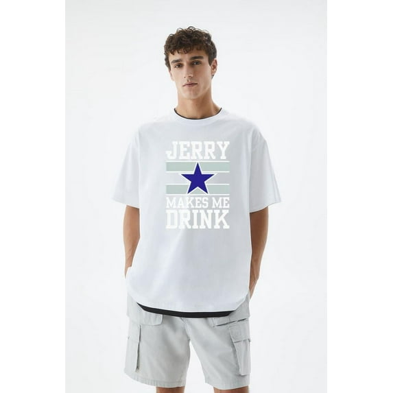 Jerry Makes Me Drink Tom And Jerry Funny Cartoon T-Shirt, for men & women, up to size 5XL