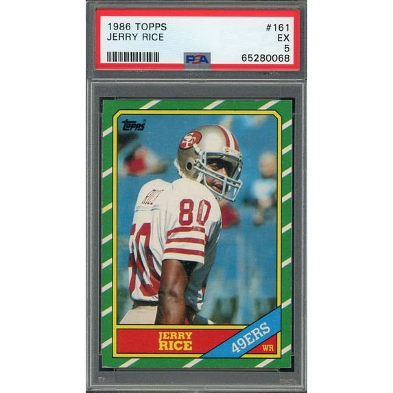 Jerry Rice 1986 Topps Football Rookie Card RC #161 Graded PSA 5