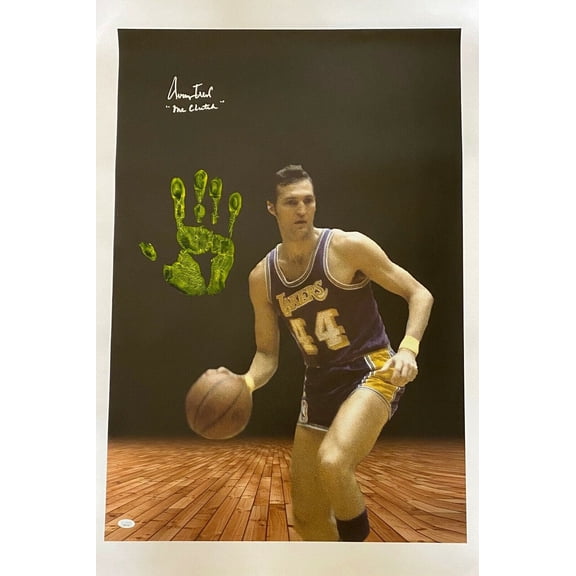 Jerry West Handprint Signed Autographed Unstretched 36x24 Canvas JSA The Logo 1
