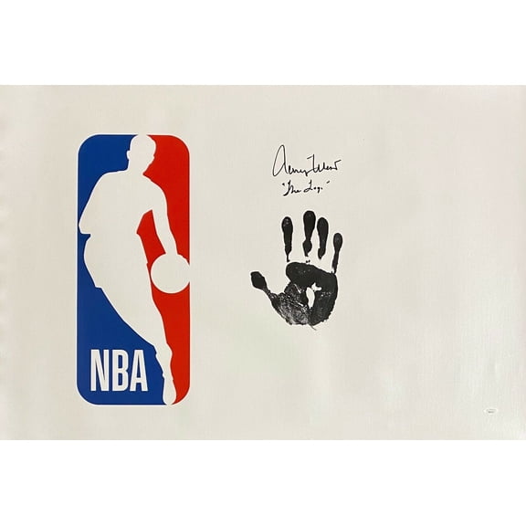 Jerry West Handprint Signed Autographed Unstretched 36x24 Canvas JSA The Logo 5