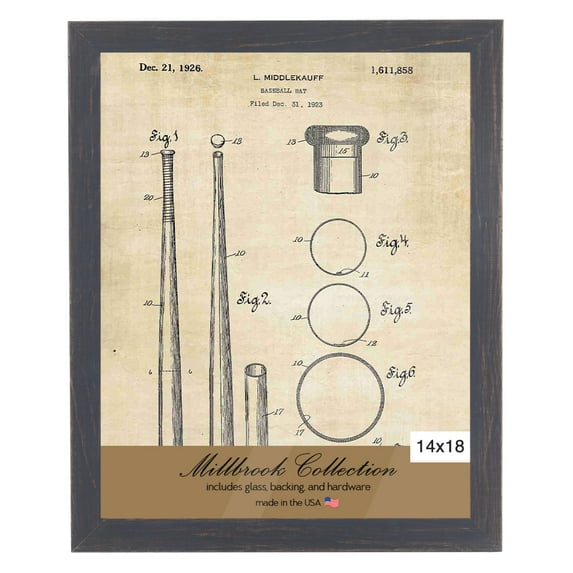 Millbrook Collection Country Chic Wood Picture Frames, 2-Pack, 14x18 - Weathered Blue, Narrow - 1-1/2" Face Solid Wood Molding for Photos, Artwork & Prints Includes Acrylic Glazing - Made in USA