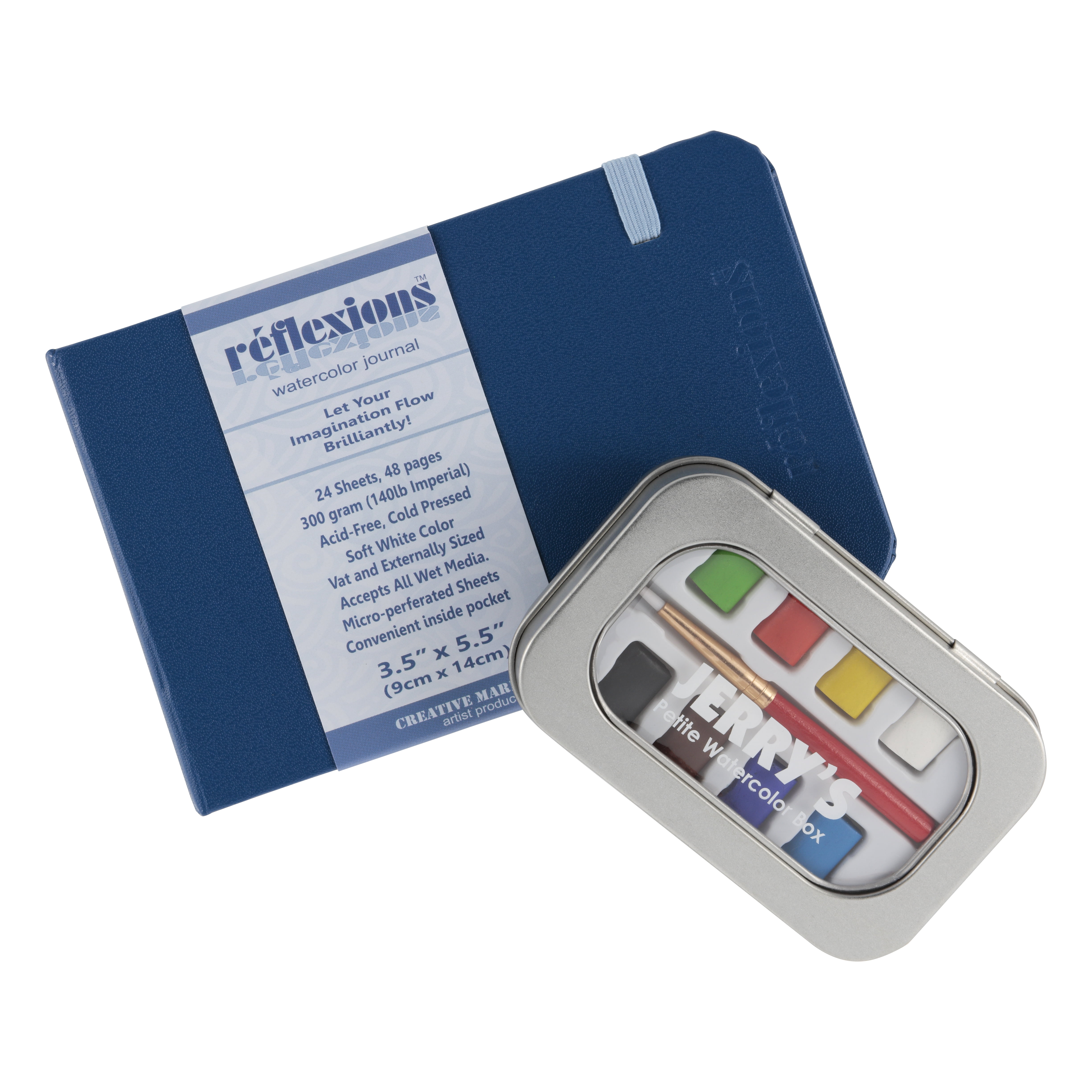 Petite Portable Watercolor Paint Set with Brush and Journal