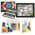 thumbnail image 1 of Jerry's Artarama Mixed Media Pad & Acrylics Painting Tubes & Art Frame Set With Magnetic Closure (Black 9x12") Paint Brush Set With Cups - Perfect for Sketching, Coloring and Displaying Kid's Artwork, 1 of 5