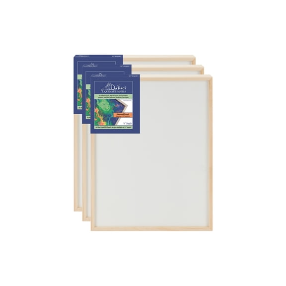 Jerry's Artarama Professional Art Panels for Fluid Acrylics (Pack of 3 - 6"x6"), High Flow Acrylics, and Liquid Art Techniques, Ideal for Pouring Paints and Mediums, Quality Gessoed Drawing Paper
