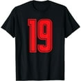 thumbnail image 1 of Jersey #19 Red Sports Team Jersey Number 19 T-Shirt, 1 of 3