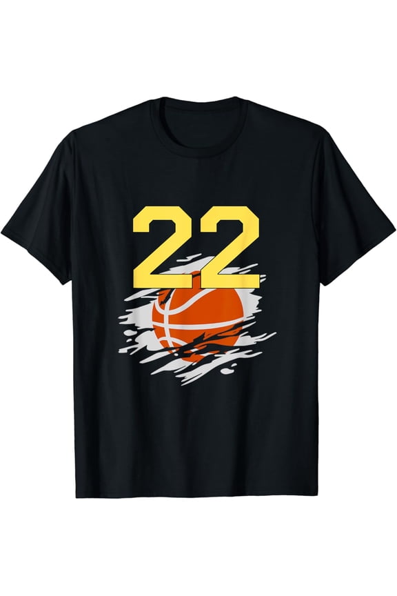 Jersey 22 Yellow Golden Basketball Team Number 22 T-Shirt
