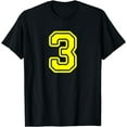 thumbnail image 1 of Jersey #3 Yellow Sports Team Jersey Number 3 T-Shirt, 1 of 3