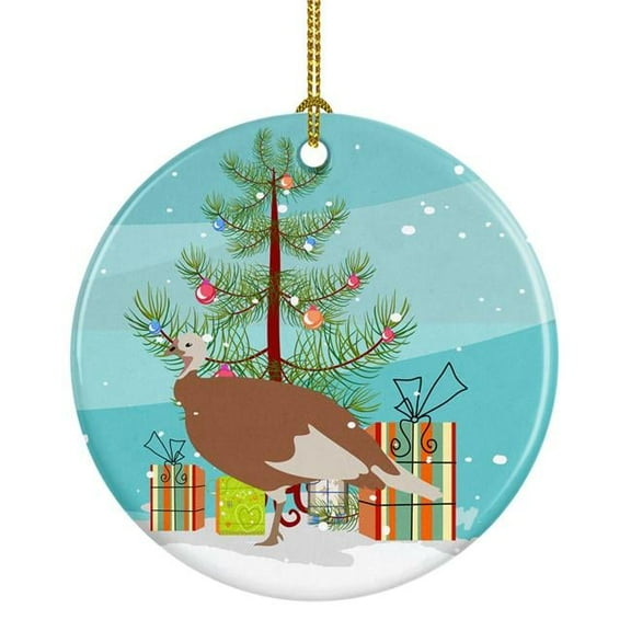Jersey Buff Turkey Hen Christmas Ceramic Ornament