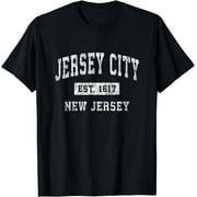 Jersey City New Jersey NJ Vintage Established Sports Design T-Shirt Graphic & Letter Print T-Shirt