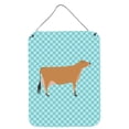 thumbnail image 1 of Jersey Cow Blue Check Wall or Door Hanging Prints, 1 of 2