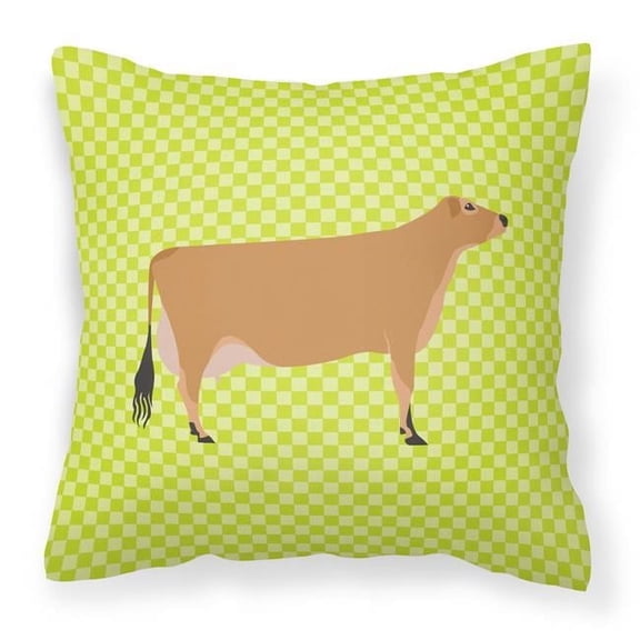 Jersey Cow Green Fabric Decorative Pillow - Green - 18 x 18 in.
