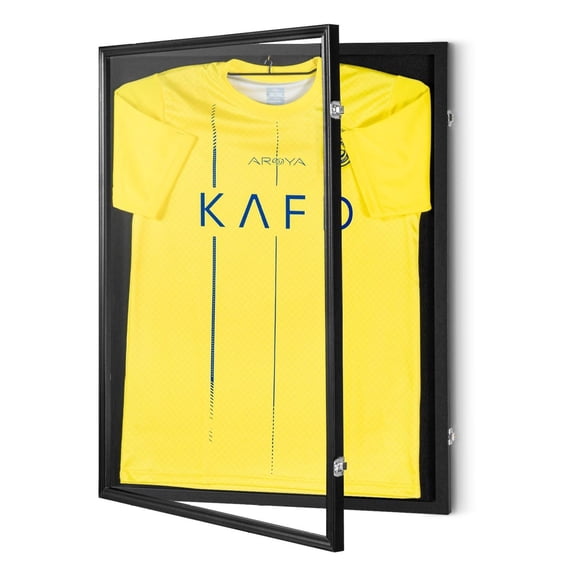 Jersey Display Case 23.3x31.2in, Lockable Jersey Frame for Baseball Basketball Football, UV Protection PC Glass, Shirt & Uniform Shadow Box