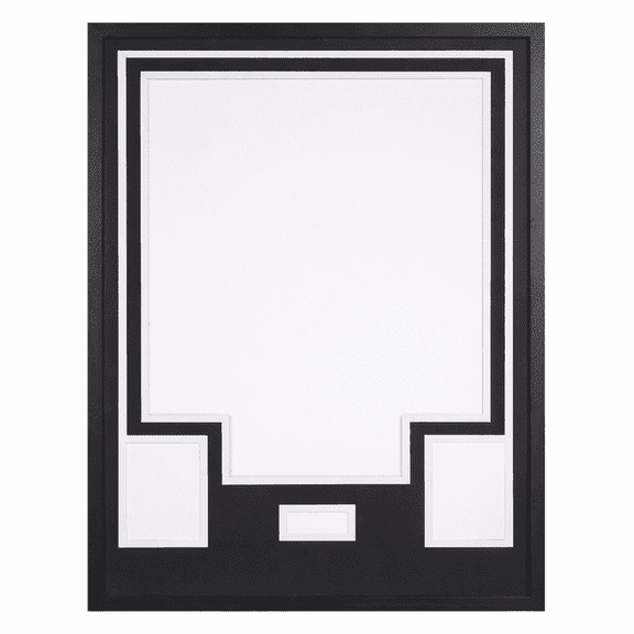Jersey Display Case with Color Mat & Wall Mount, Shadow Box Frame with Photo Slots & Hardware Kit for Football Basketball Soccer Shirts (Black-Top & White-Base)