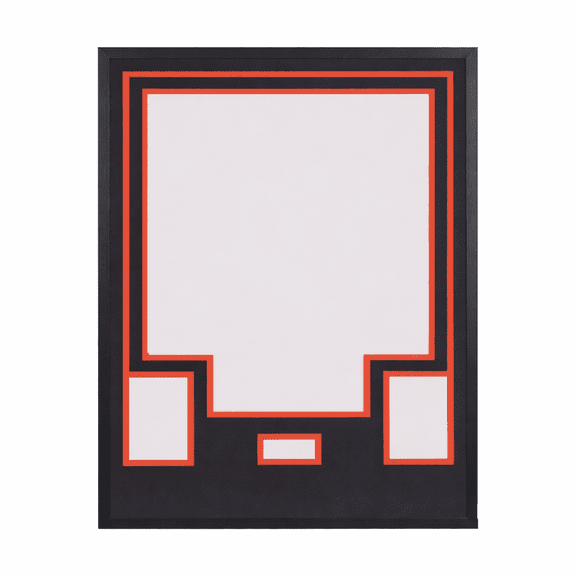 Jersey Display Case with Color Mat & Wall Mount, Shadow Box Frame with Photo Slots & Hardware Kit for Football Basketball Soccer Shirts (Navy-Top & Orange-Base)