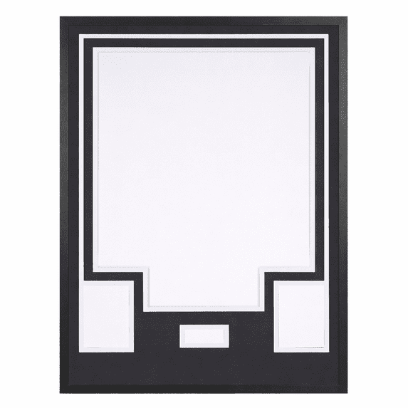 Jersey Display Case with Color Mat & Wall Mount, Shadow Box Frame with Photo Slots & Hardware Kit for Football Basketball Soccer Shirts (Navy-Top & White-Base)