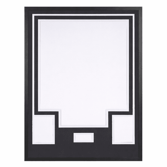 Jersey Display Case with Color Mat & Wall Mount, Shadow Box Frame with Photo Slots & Hardware Kit for Football Basketball Soccer Shirts (Navy-Top & White-Base)