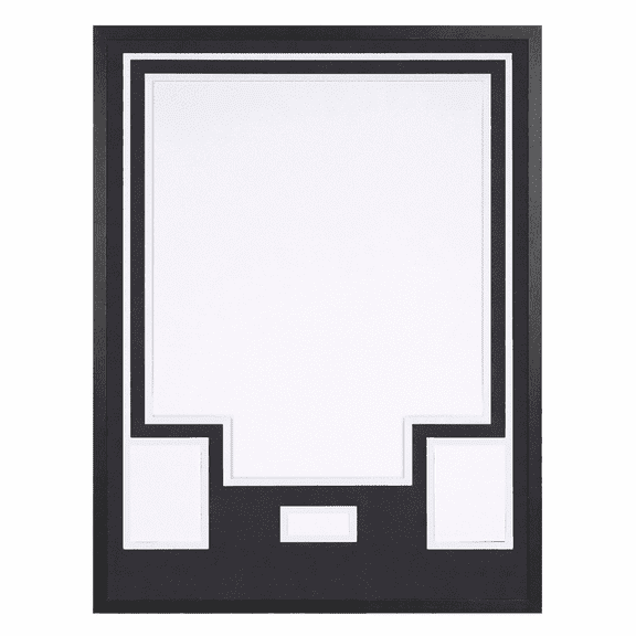 Jersey Display Case with Color Mat & Wall Mount, Shadow Box Frame with Photo Slots & Hardware Kit for Football Basketball Soccer Shirts (Navy-Top & White-Base)