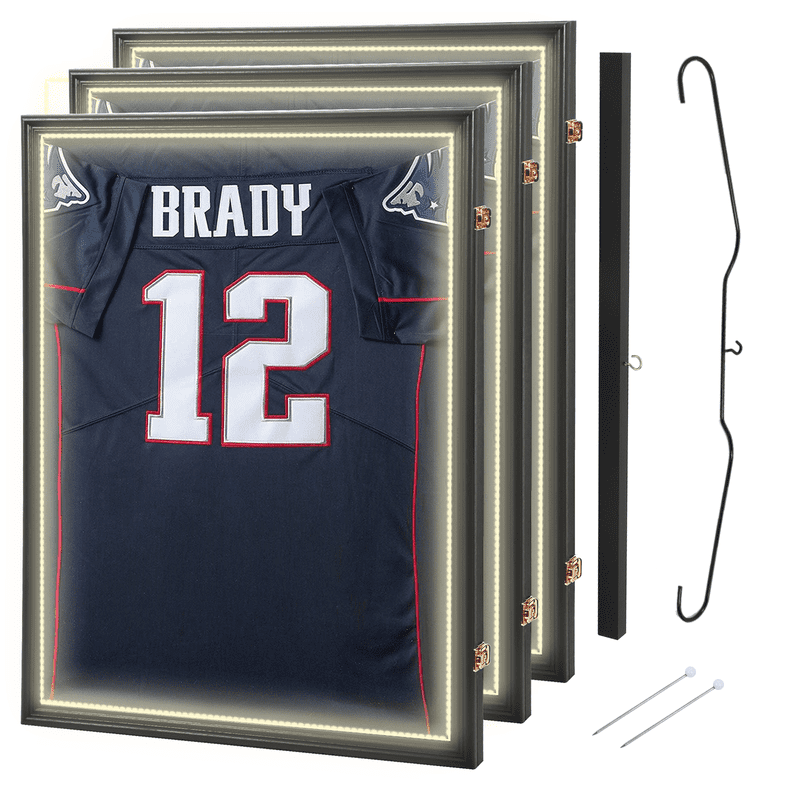 Jersey Display Case with LED Lights - Shadow Box Frame for Football ...