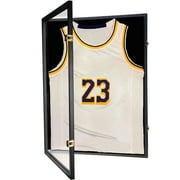 Jersey Wooden Frame Display Case -Shadow Box with 98% UV Protection Acrylic and Hanger (Black, 1 Pack)