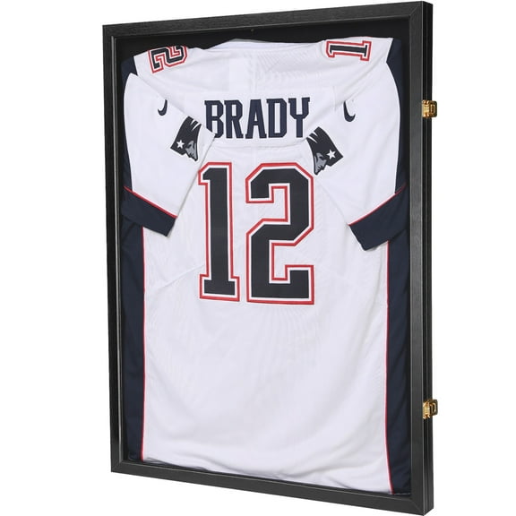 Jersey Display Frames, Dimensions: 23.3x31.2x1.5 inches, Lockable Flat Jersey Shadow Box with 98% UV Protective Acrylic Door for Football,Basketball Sports Jersey (Black, 1 Packs)