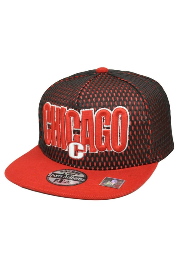 Jersey Flat Bill Chicago City Illinois Windy Chi Town Snapback Hat Cap USA Black