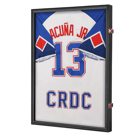 CRDC Jersey Frame Display Case 1 Pack ,Large Sports Jersey Display Case for Football, Baseball, Basketball, Hockey, Soccer, Black