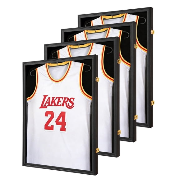 Qdiou Jersey Frame Display Case-4pc,Black(23*31 in)