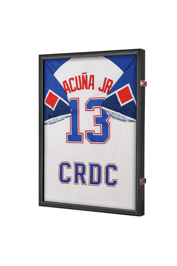 Jersey Frame Display Case 6-Pack, Goazhpon Large Lockable T-Shirt Shadow Box with Gold Locks and Black Lining, UV Protection Acrylic and Hangers for Football Basketball Baseball Soccer Hockey, Black